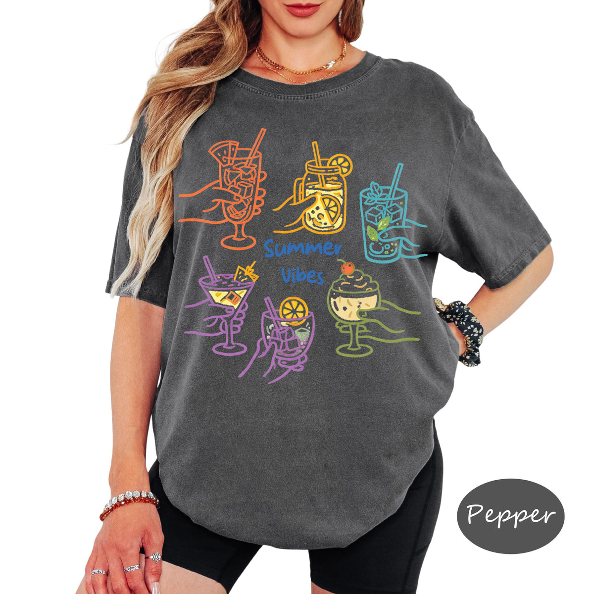 Comfort Colors® Summer Vibes Shirt, Retro Coastal Tshirt, Funny Beach Tee, Summer Graphic Tee