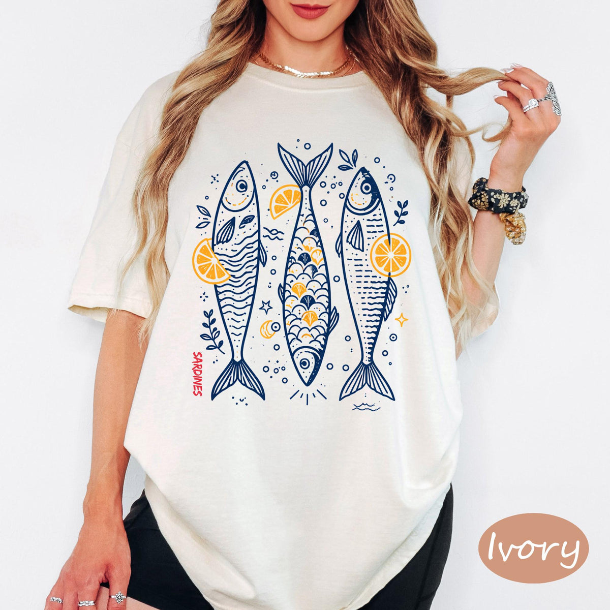 Comfort Colors® Sardines Shirt, Retro Coastal Tshirt, Funny Beach Tee, Summer Graphic Tee