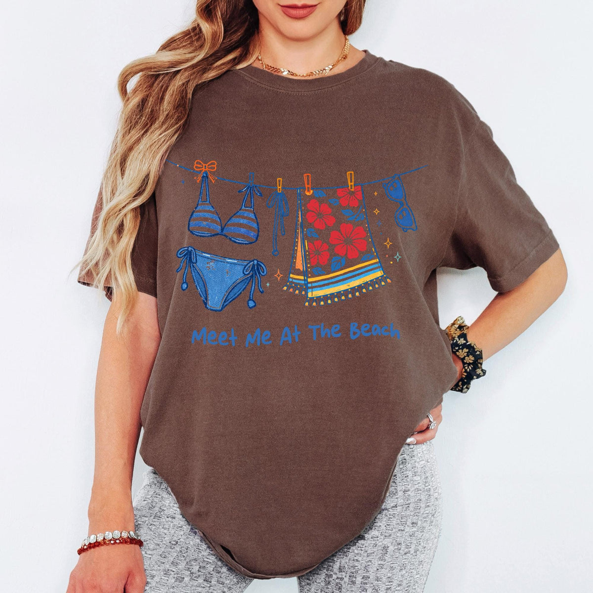 Comfort Colors® Meet Me At He Beach Shirt, Retro Coastal Tshirt, Funny Beach Tee, Summer Graphic Tee