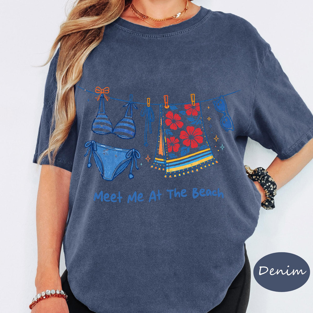 Comfort Colors® Meet Me At He Beach Shirt, Retro Coastal Tshirt, Funny Beach Tee, Summer Graphic Tee