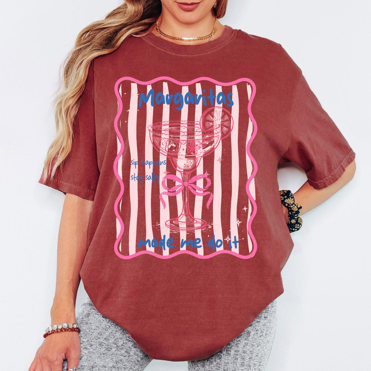 Comfort Colors® Margaritas Made Me Do It Shirt, Retro Coastal Tshirt, Funny Beach Tee, Summer Graphic Tee Copy
