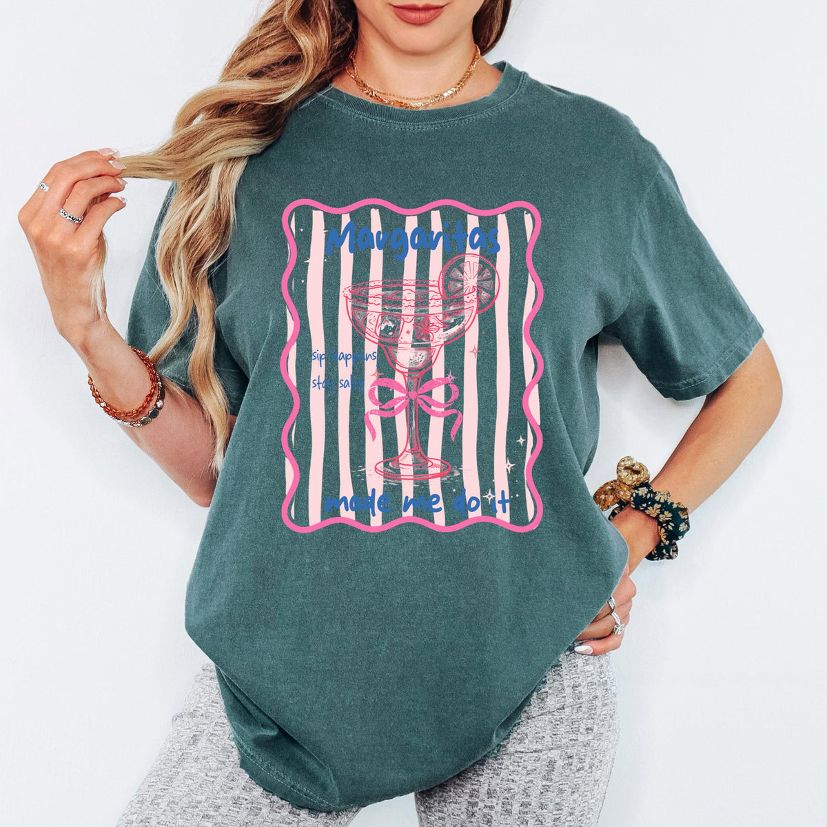 Comfort Colors® Margaritas Made Me Do It Shirt, Retro Coastal Tshirt, Funny Beach Tee, Summer Graphic Tee Copy