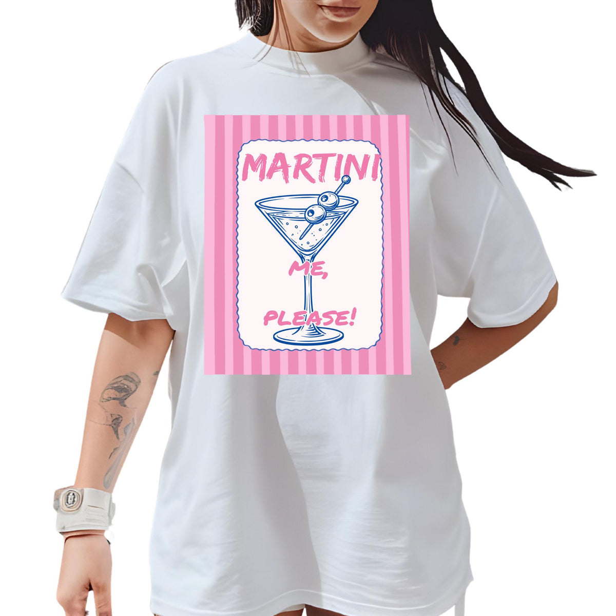Comfort Colors® Martini Me Please Shirt, Retro Coastal Tshirt, Funny Beach Tee, Summer Graphic Tee