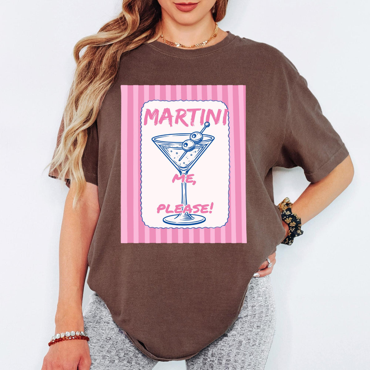 Comfort Colors® Martini Me Please Shirt, Retro Coastal Tshirt, Funny Beach Tee, Summer Graphic Tee
