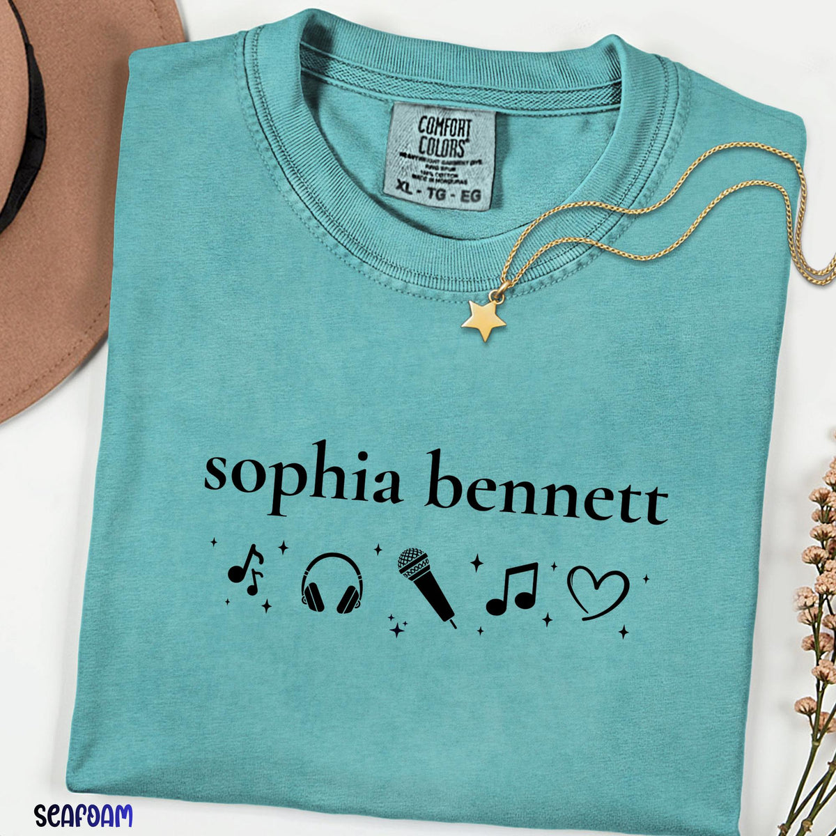 Custom Comfort Colors® Tee, Personalized Text Design, Music Lover Aesthetic, Custom Quote Lyrics, Minimalist Gift for Her