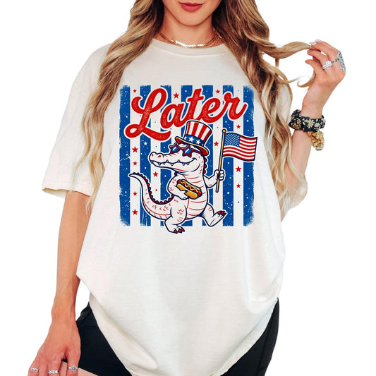 Comfort Colors® Later Gator Shirt 4th of July Gift Shirts, Vintage Patriotic Shirt, Retro Independence Day Tee