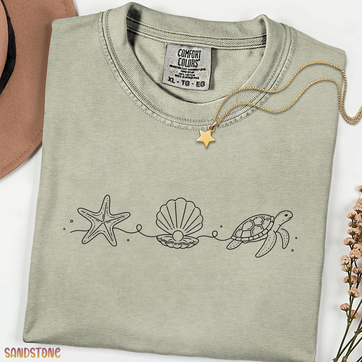 Comfort Colors Beach Shirt, Ocean Turtle Tee, Summer Vacation T-Shirt, Sea Turtle Graphic Shirt, Coastal Gift for Women