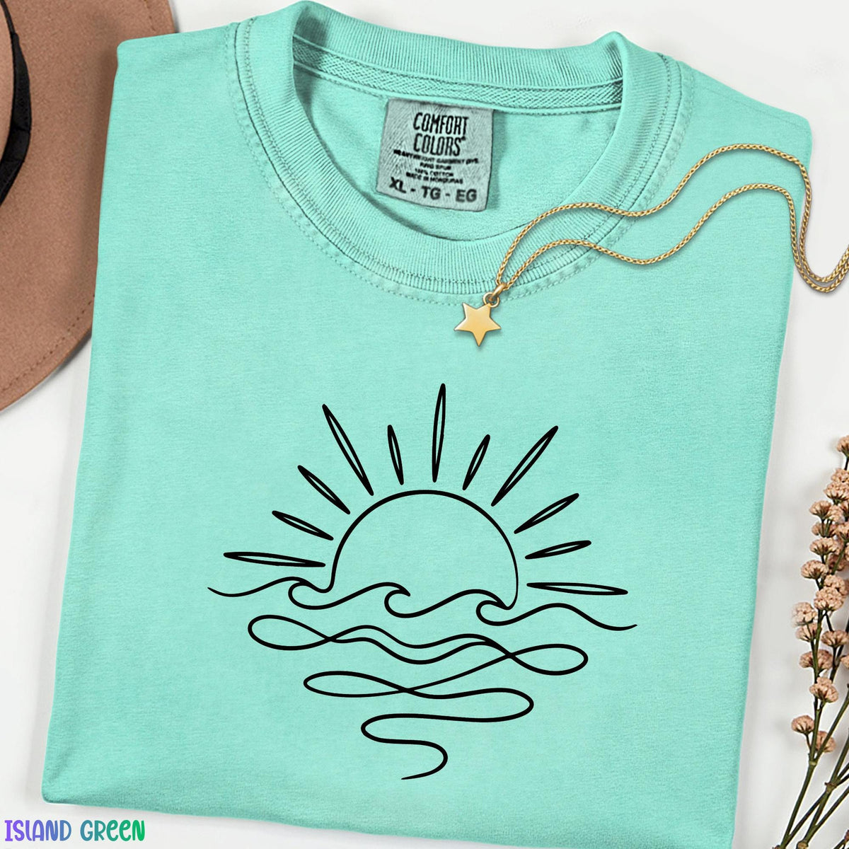 Comfort Colors Sun Shirt, Summer Graphic Tee, Beach Vacation T-Shirt for Women, Positive Vibes Shirt, Gift for Her