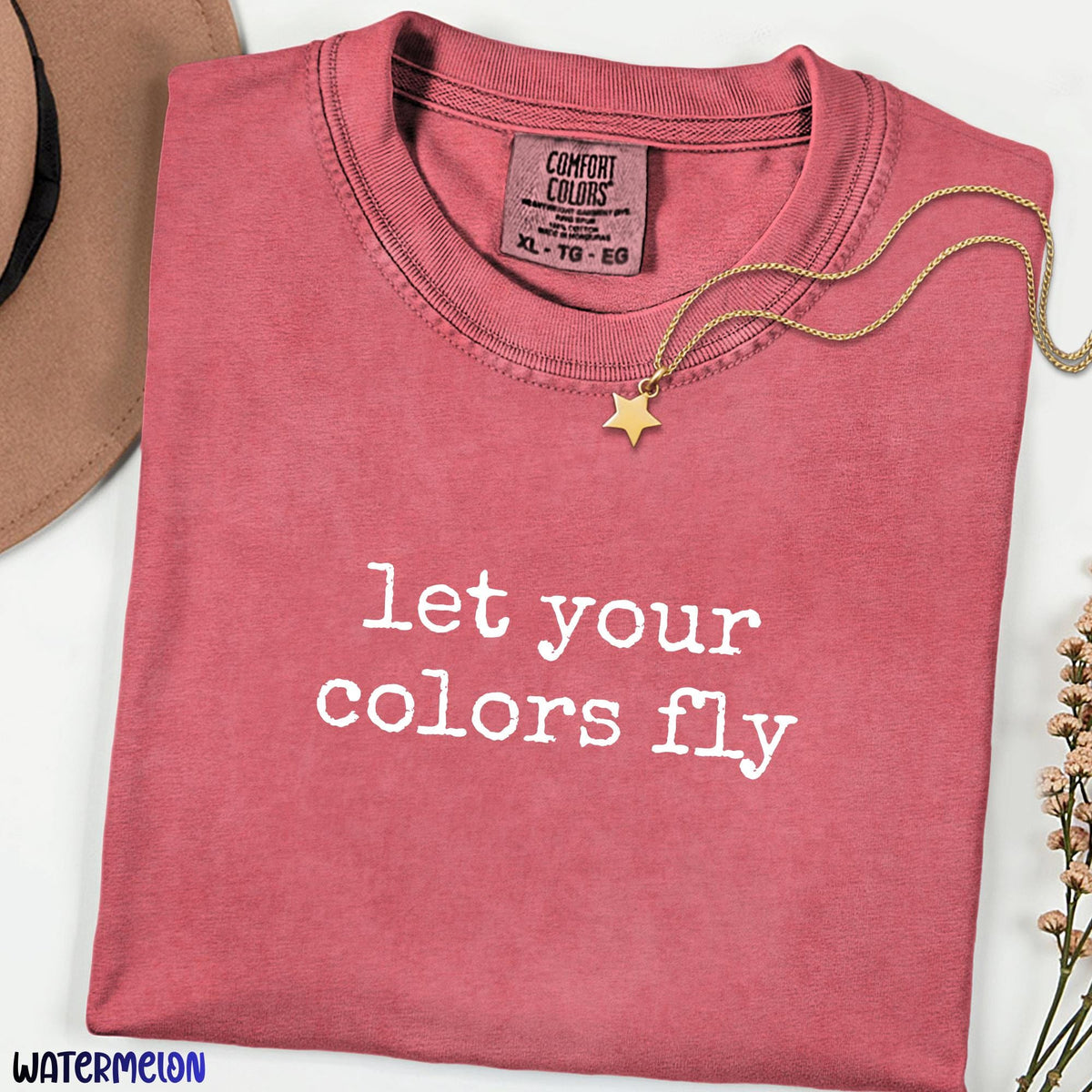 Comfort Colors Let Your Colors Shirt, Minimalist Quote Tee Unisex, Nature Inspired Wind Aesthetic Graphic T-Shirt, Boho Summer Top