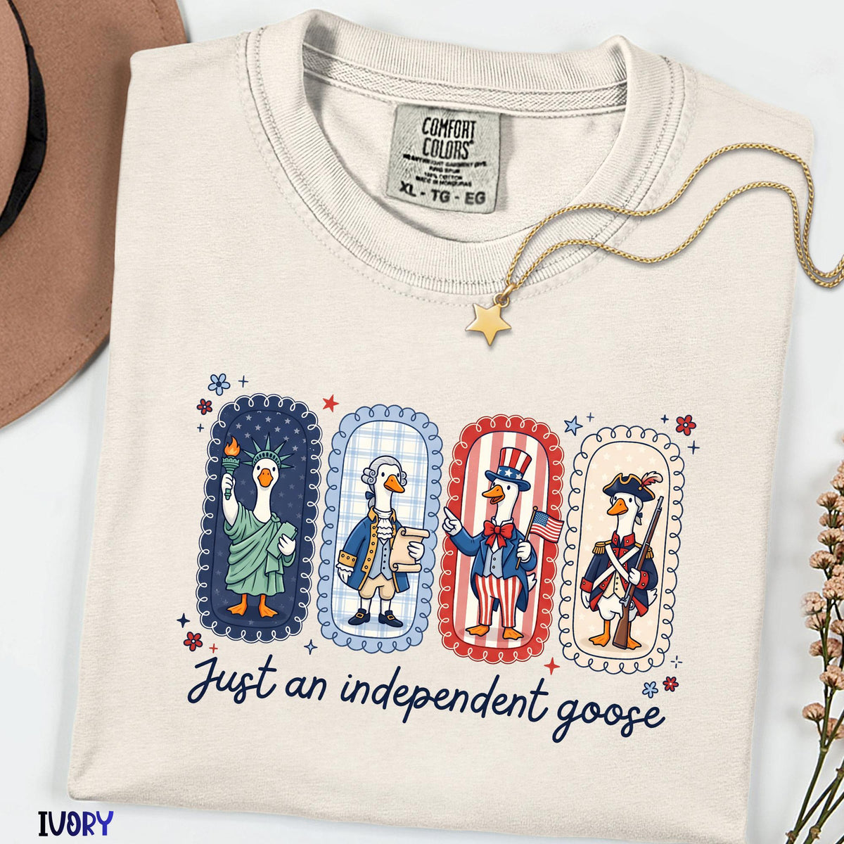 Comfort Colors® Independent Goose Shirt, Funny USA Patriotic Tee, American Bird Graphic Shirt, Fourth of July Tee, Independence Day Gift