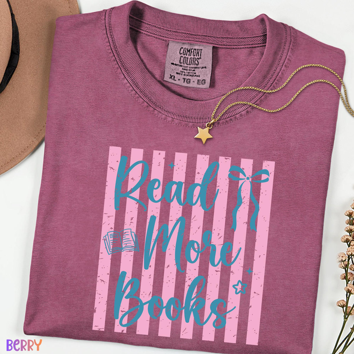 Read More Books Comfort Colors® Shirt, Book Lover Tee, Trendy Bookworm T-Shirt, Reader Gift, Book Club Shirt, Literary Graphic Tee