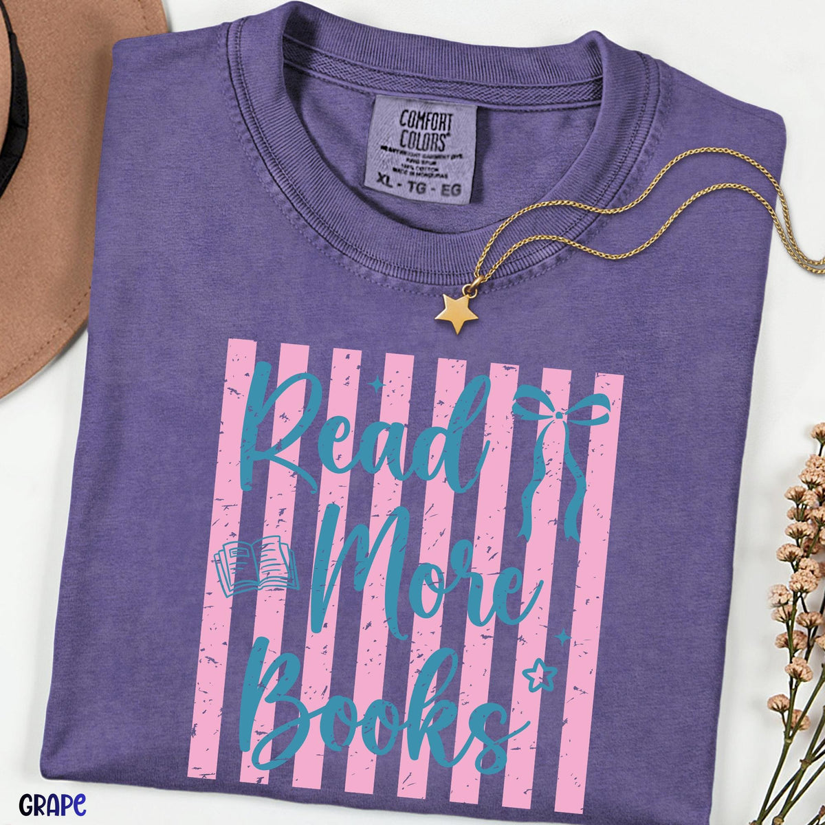 Read More Books Comfort Colors® Shirt, Book Lover Tee, Trendy Bookworm T-Shirt, Reader Gift, Book Club Shirt, Literary Graphic Tee