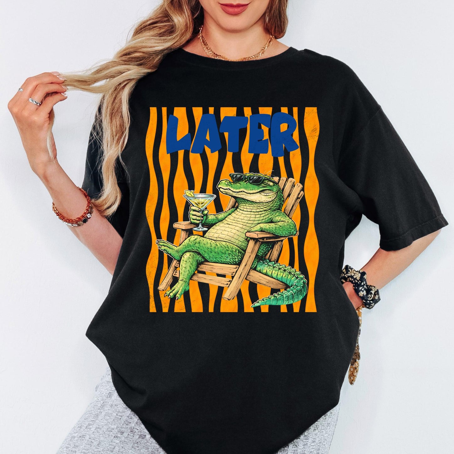 Comfort Colors® Crabby Shirt, Stripe Crab Tee, Funny Beach Graphic Tee, Coastal Vacation T Shirt, Summer Ocean Lover Gift Top