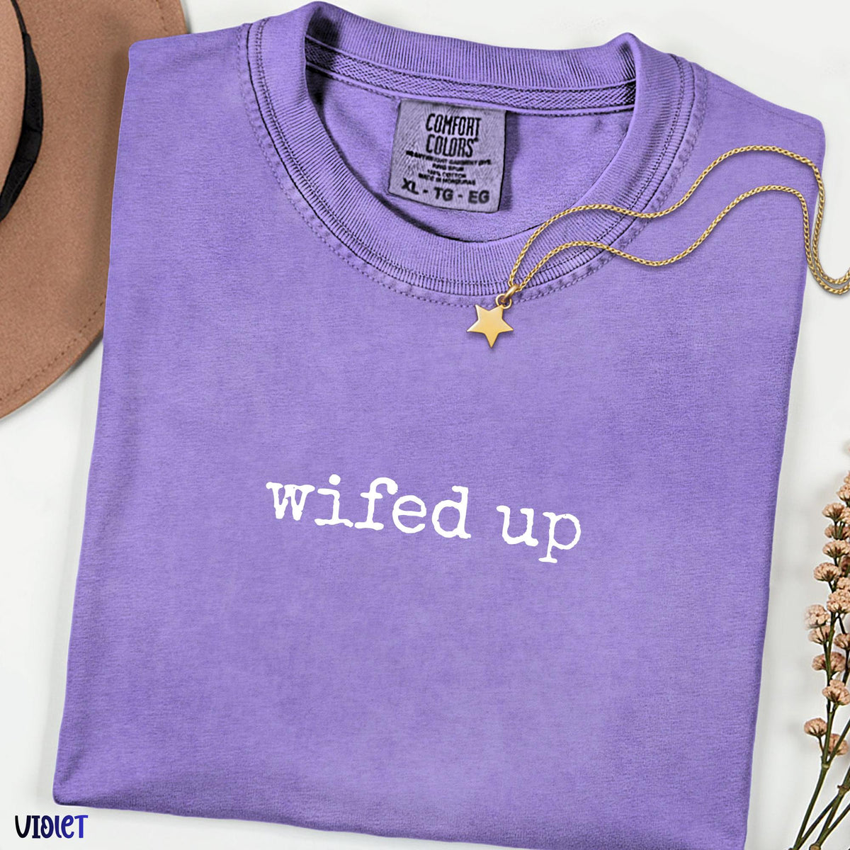 Comfort Colors® Wifed Up Graphic Tee, Married Life Wife Shirt, Newlywed Wedding Gift Top, Bridal Honeymoon Outfit, Cute Wife Life Tee