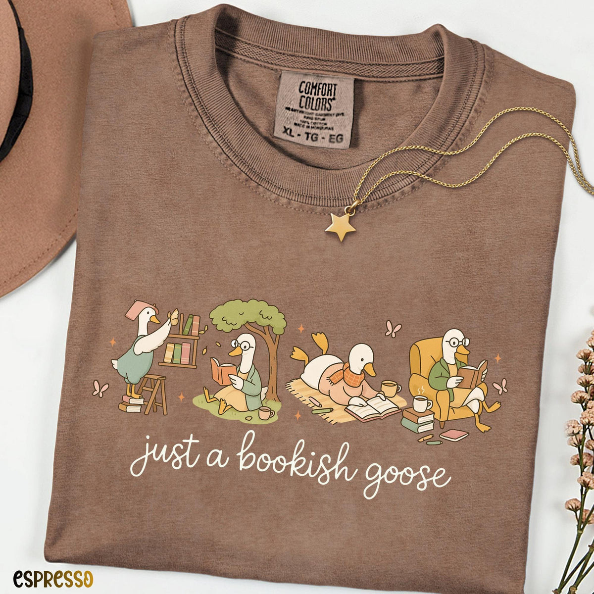 Comfort Colors® Funny Bookish Goose Shirt | Book Lover Gift Tee, Silly Goose Reading Shirt, Book Nerd & Bookworm Graphic Top, Reader Gift