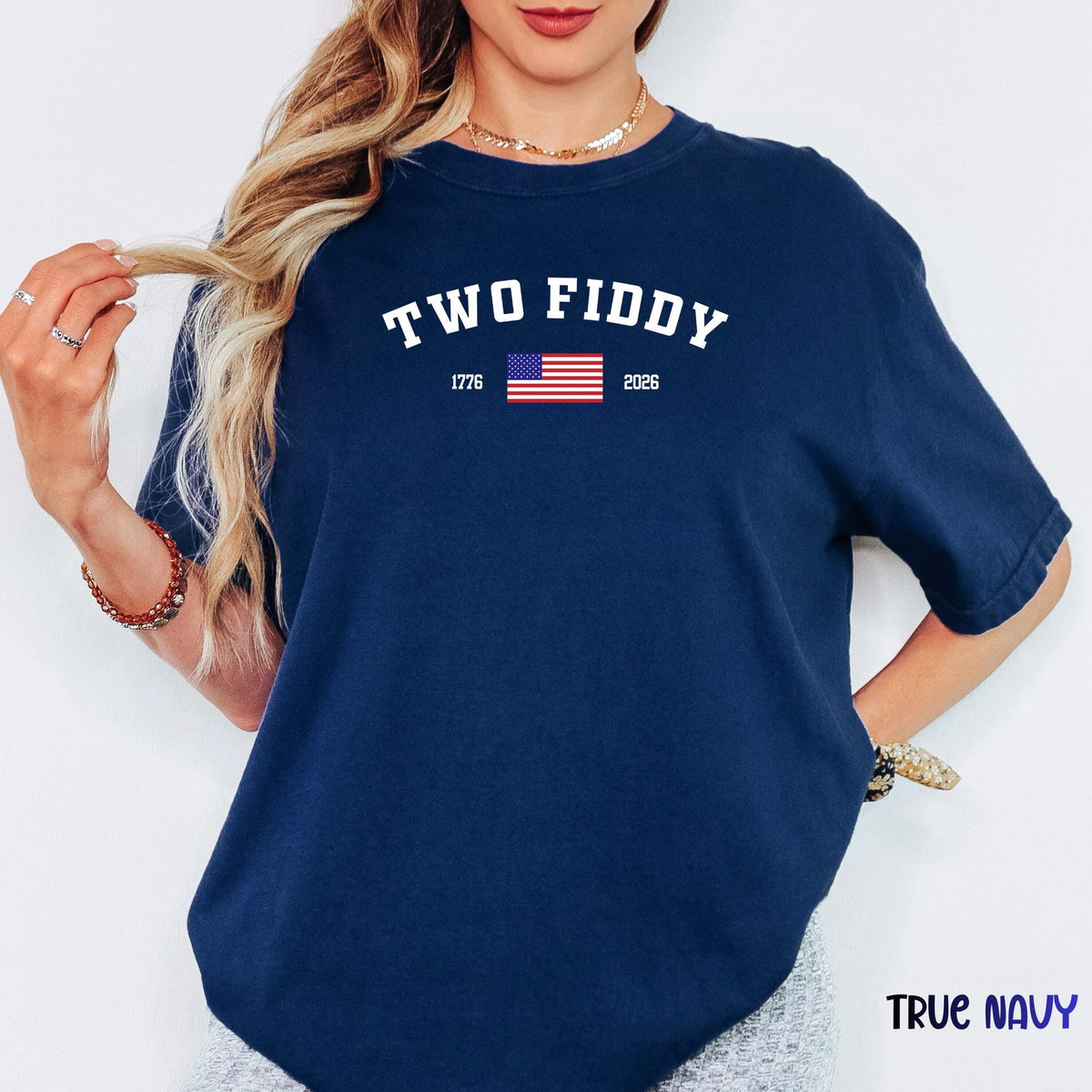 Two Fiddy  Comfort Colors® Shirt, America 250 Celebration Tee, 1776-2026 Patriotic Graphic Shirt, USA Anniversary Gift
