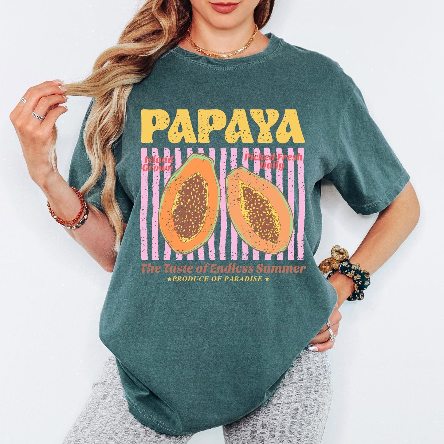 Comfort Colors® Retro Papaya Shirt, Vintage Fruit Shirts, Funny Summer T-Shirt, Group Fruit Vacation Tee