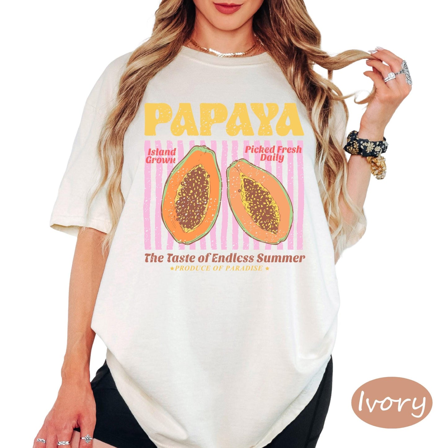 Comfort Colors® Retro Papaya Shirt, Vintage Fruit Shirts, Funny Summer T-Shirt, Group Fruit Vacation Tee