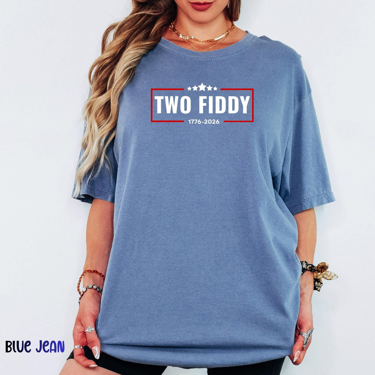 Two Fiddy 250th Anniversary Shirt, 1776–2026 USA Patriotic Tee, Independence Day Graphic Shirt, America 250 Gift,Comfort Colors July 4th Tee