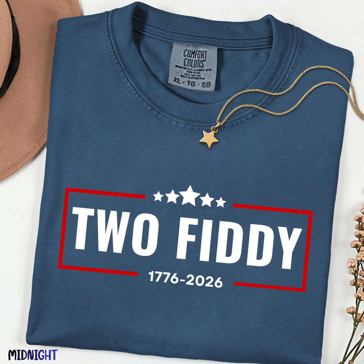 Two Fiddy 250th Anniversary Shirt, 1776–2026 USA Patriotic Tee, Independence Day Graphic Shirt, America 250 Gift,Comfort Colors July 4th Tee