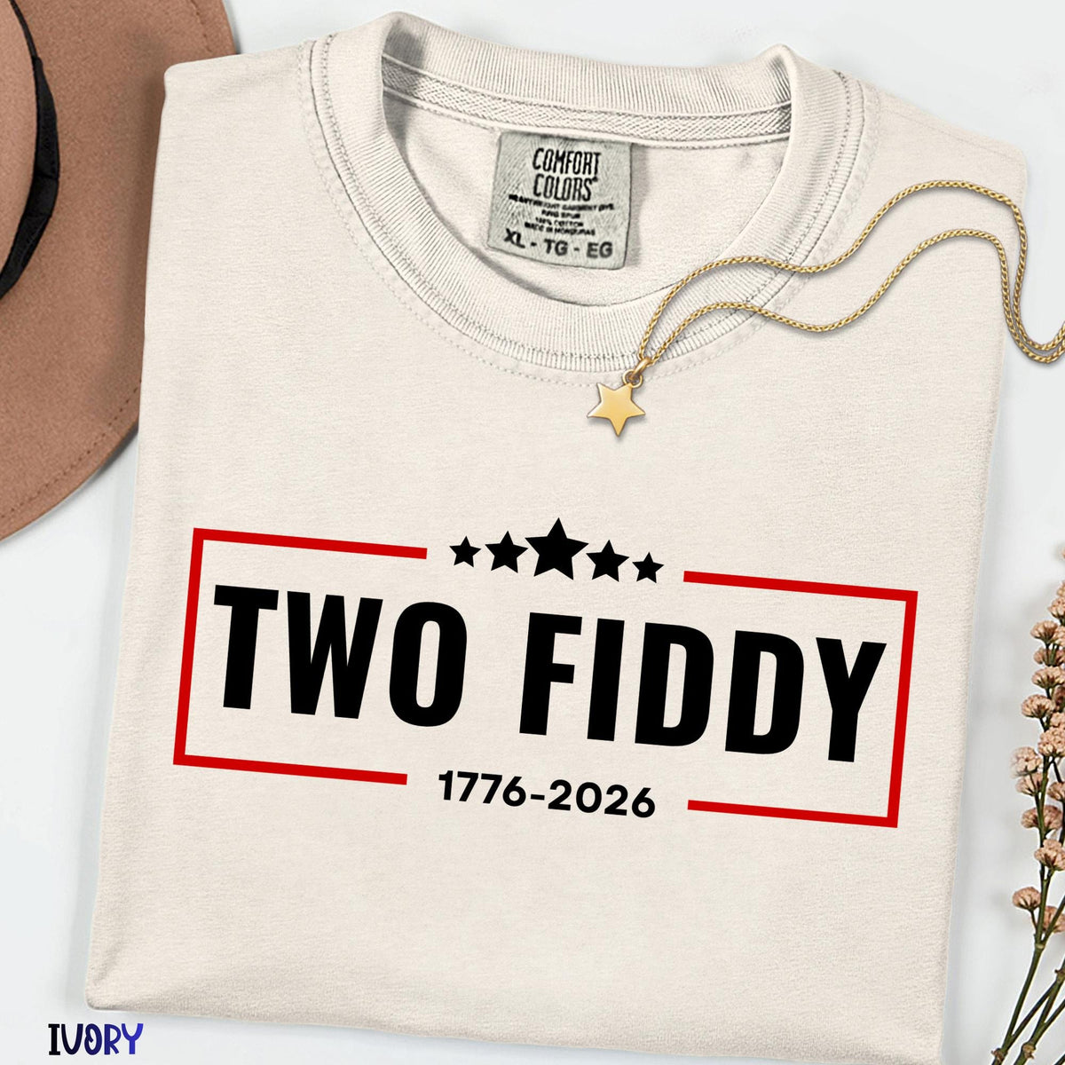 Two Fiddy 250th Anniversary Shirt, 1776–2026 USA Patriotic Tee, Independence Day Graphic Shirt, America 250 Gift,Comfort Colors July 4th Tee