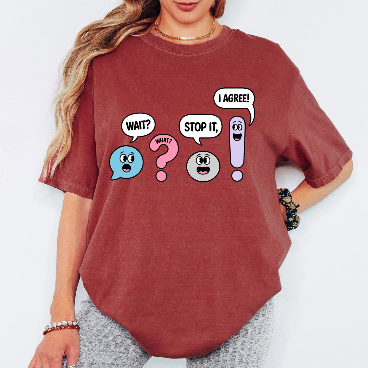 Comfort Colors® Funny Grammar Teacher Shirt, Wait What Stop It I Agree Shirt, Punctuation Shirt, English Teacher Gift, Back To School