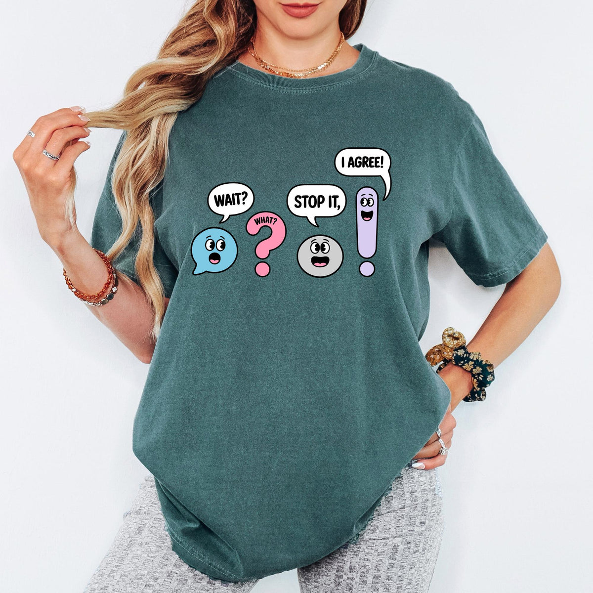 Comfort Colors® Funny Grammar Teacher Shirt, Wait What Stop It I Agree Shirt, Punctuation Shirt, English Teacher Gift, Back To School