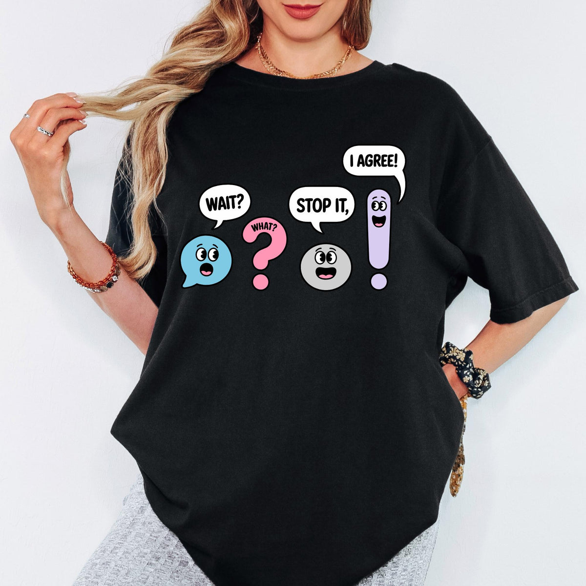 Comfort Colors® Funny Grammar Teacher Shirt, Wait What Stop It I Agree Shirt, Punctuation Shirt, English Teacher Gift, Back To School