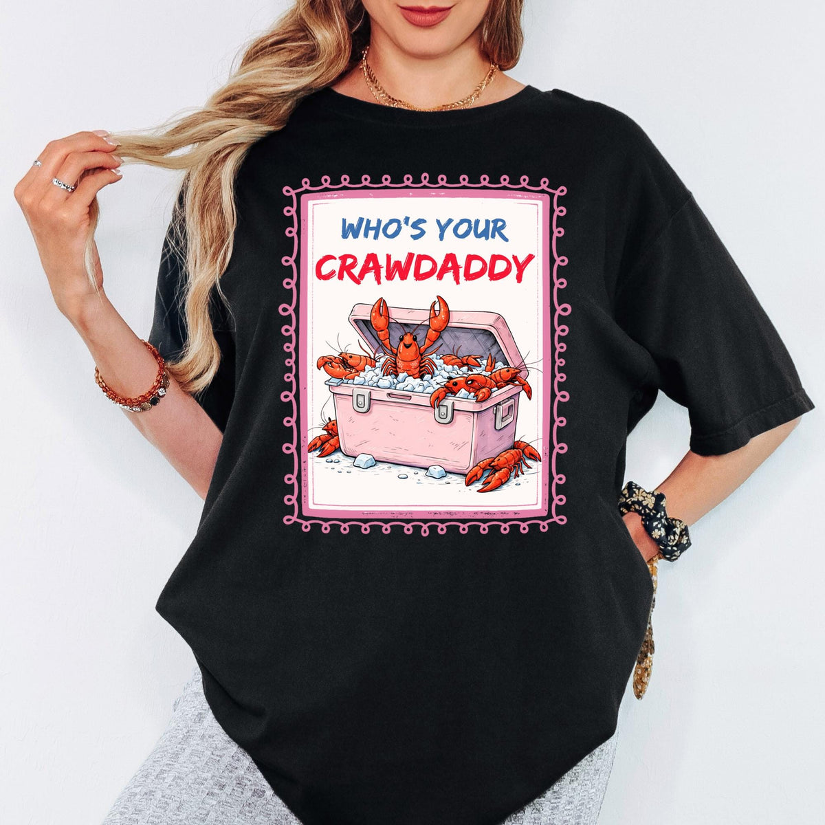 Comfort Colors® Who's Your Crawdaddy Shirt, Retro Coastal Tshirt, Funny Beach Tee, Summer Graphic Tee