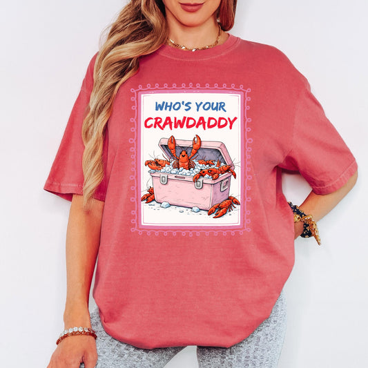 Comfort Colors® Who's Your Crawdaddy Shirt, Retro Coastal Tshirt, Funny Beach Tee, Summer Graphic Tee