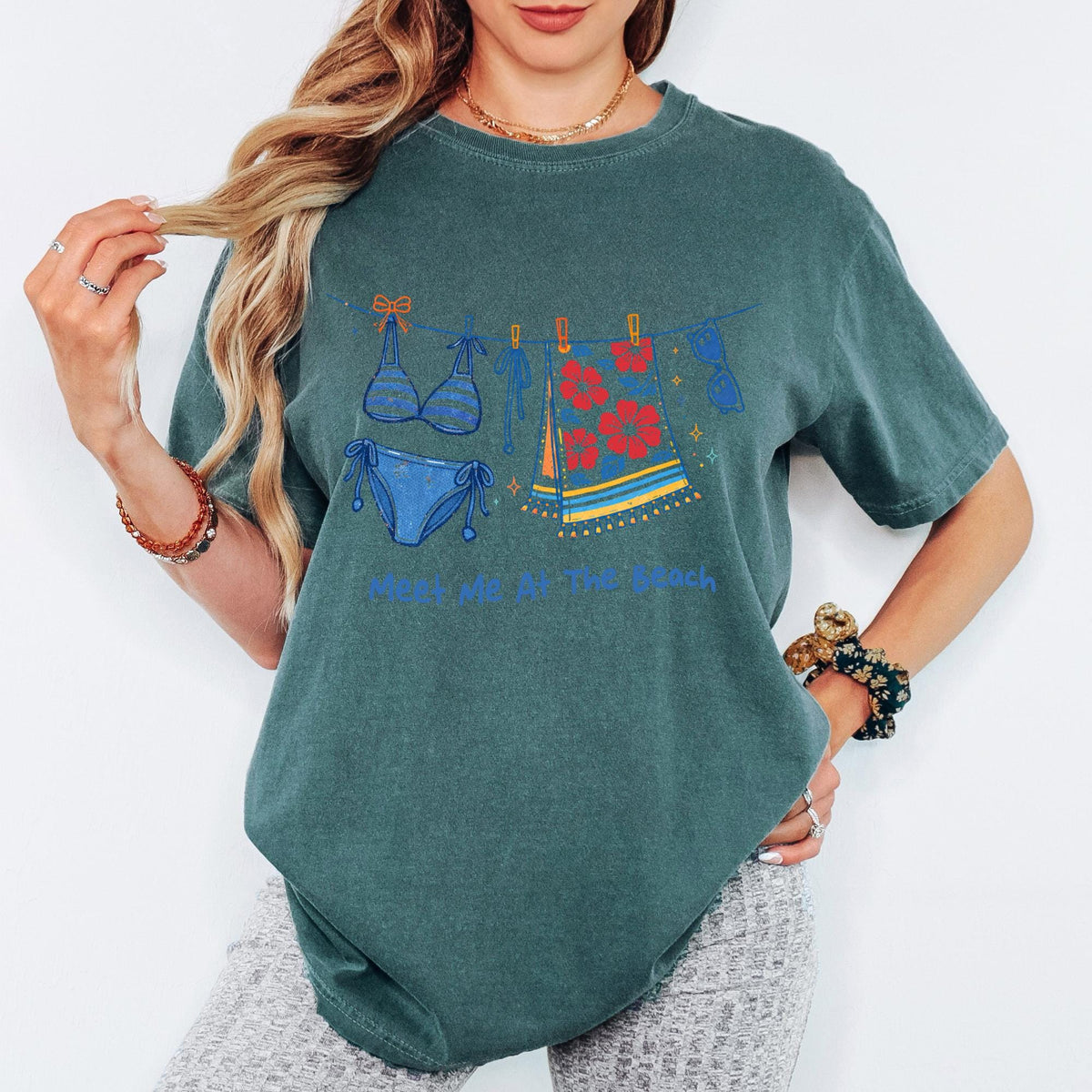 Comfort Colors® Meet Me At He Beach Shirt, Retro Coastal Tshirt, Funny Beach Tee, Summer Graphic Tee