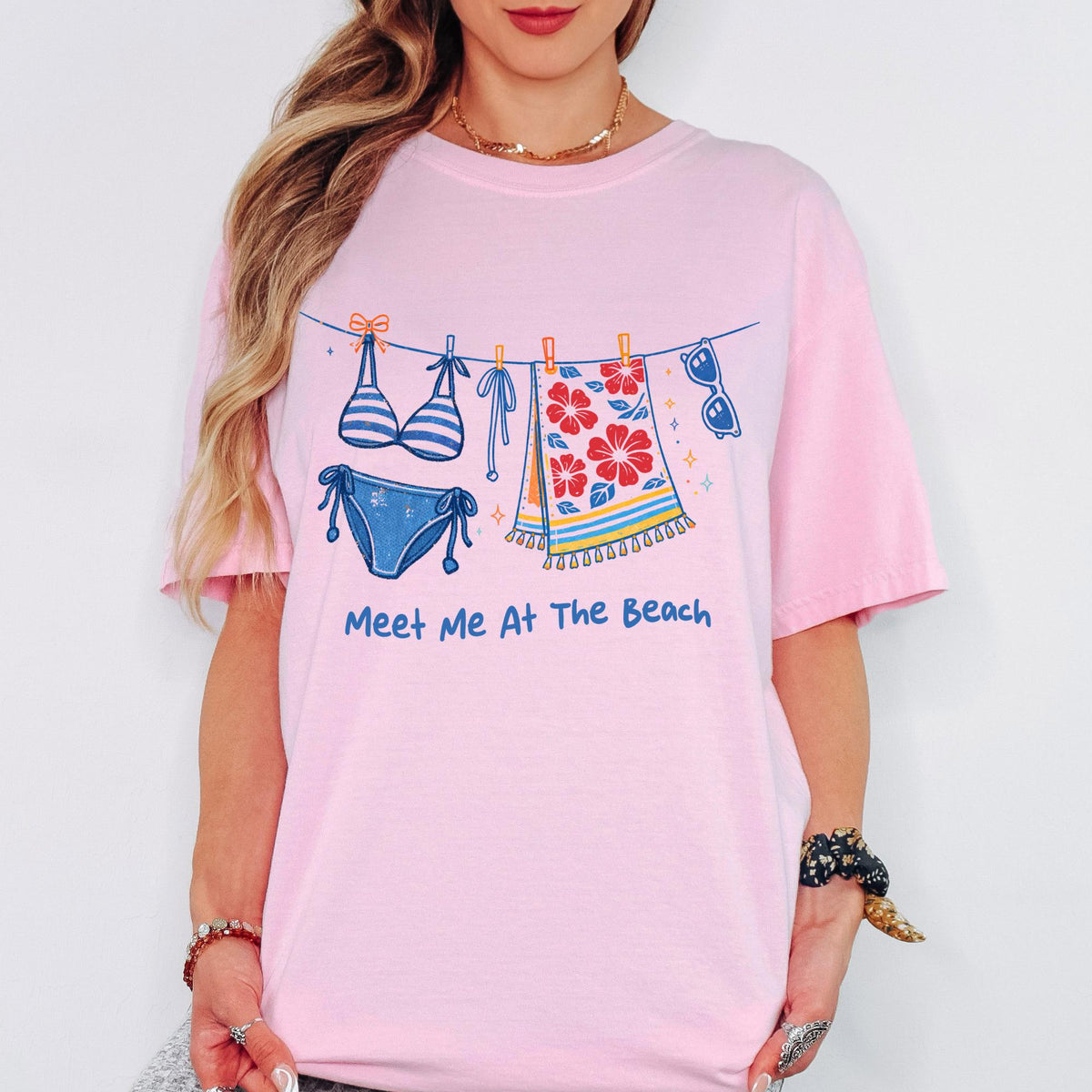 Comfort Colors® Meet Me At He Beach Shirt, Retro Coastal Tshirt, Funny Beach Tee, Summer Graphic Tee