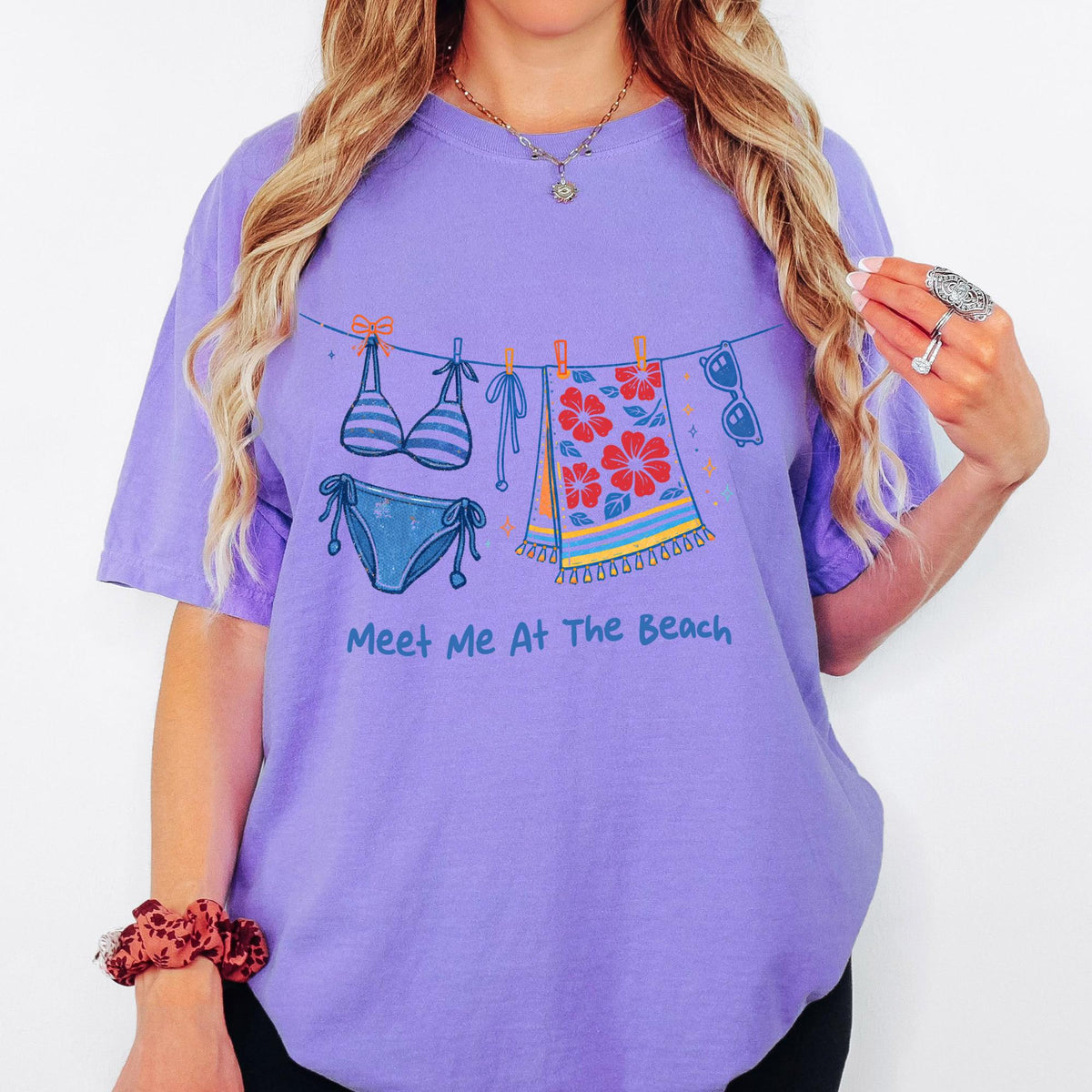 Comfort Colors® Meet Me At He Beach Shirt, Retro Coastal Tshirt, Funny Beach Tee, Summer Graphic Tee