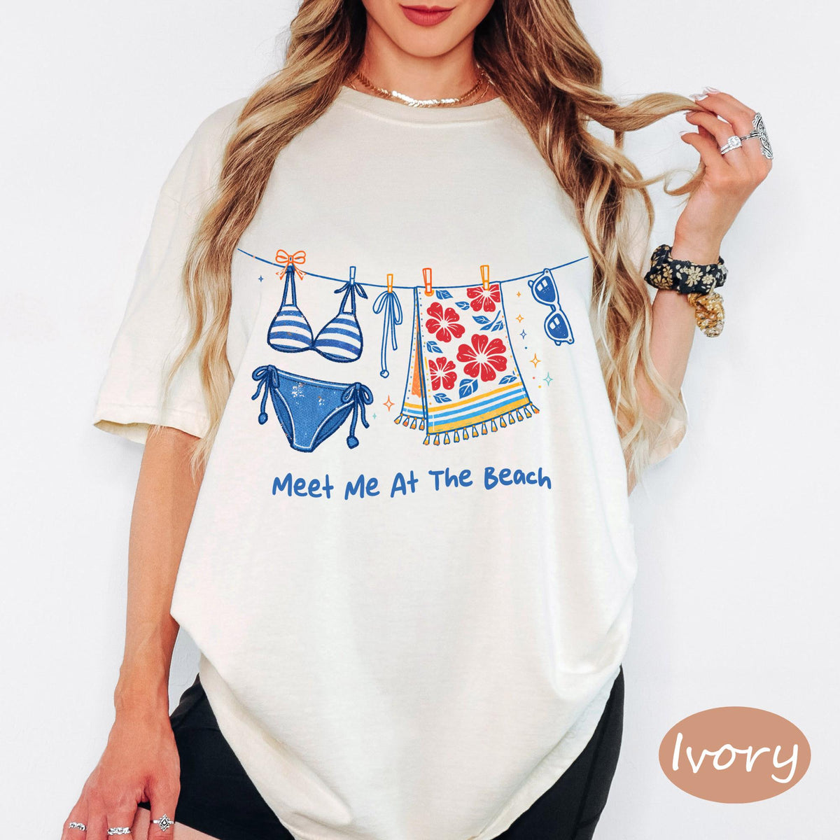 Comfort Colors® Meet Me At He Beach Shirt, Retro Coastal Tshirt, Funny Beach Tee, Summer Graphic Tee