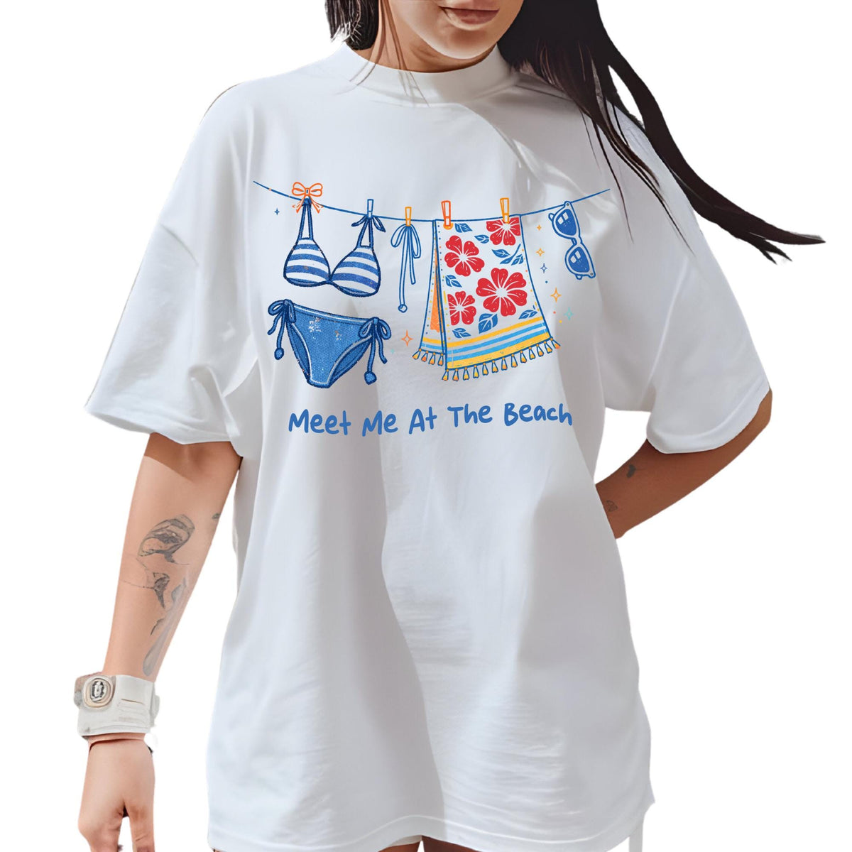 Comfort Colors® Meet Me At He Beach Shirt, Retro Coastal Tshirt, Funny Beach Tee, Summer Graphic Tee