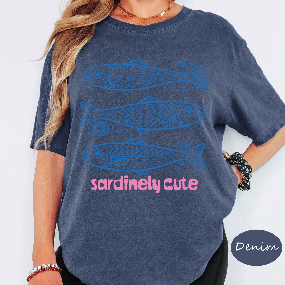 Comfort Colors® Sardinely Cute Shirt, Retro Coastal Tshirt, Funny Beach Tee, Summer Graphic Tee