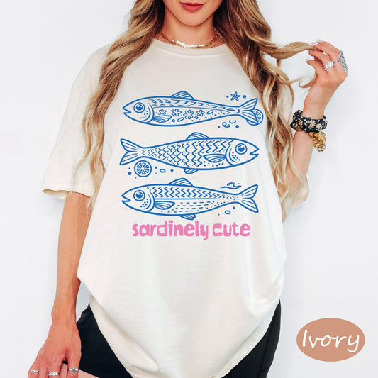 Comfort Colors® Sardinely Cute Shirt, Retro Coastal Tshirt, Funny Beach Tee, Summer Graphic Tee