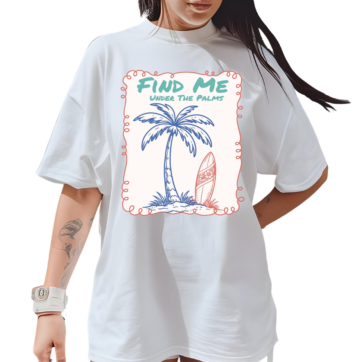 Comfort Colors® Find Me Under The Palms Shirt, Retro Coastal Tshirt, Funny Beach Tee, Summer Graphic Tee