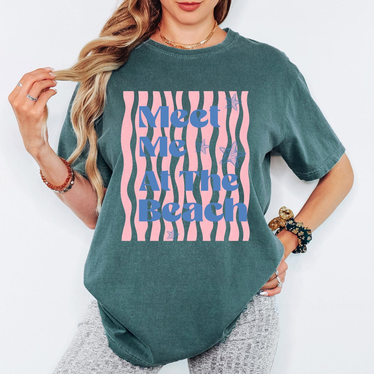 Comfort Colors® Meet Me At The Beach Shirt, Retro Coastal Tshirt, Funny Beach Tee, Summer Graphic Tee