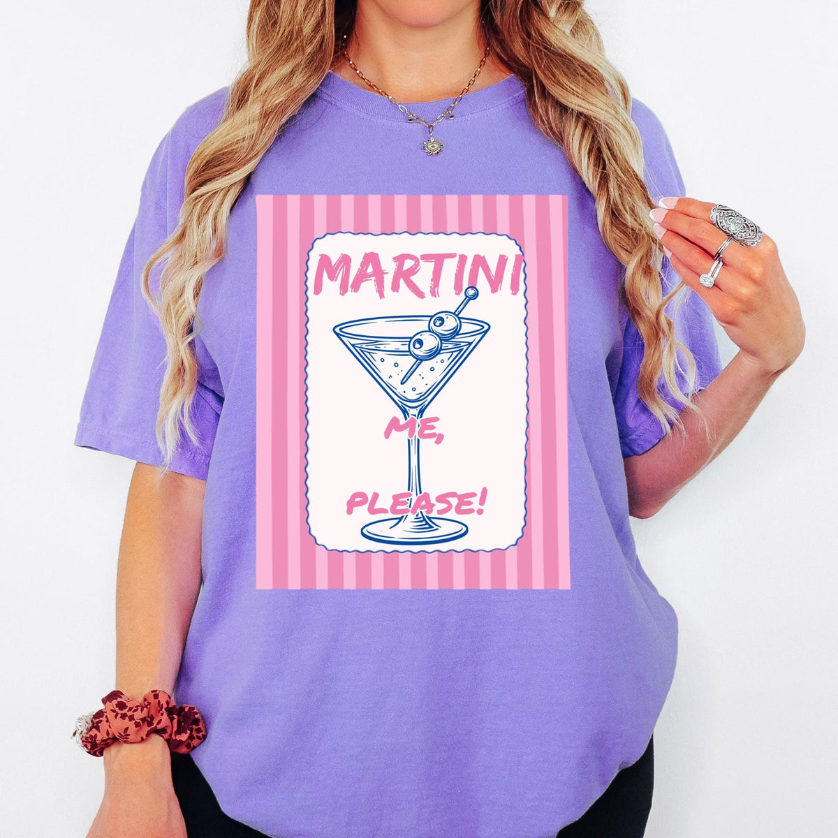 Comfort Colors® Martini Me Please Shirt, Retro Coastal Tshirt, Funny Beach Tee, Summer Graphic Tee
