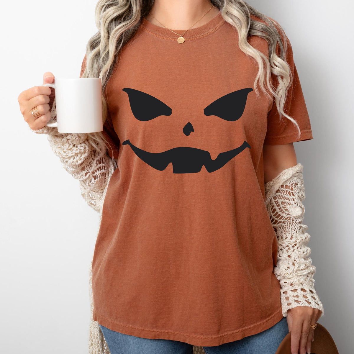 Comfort Colors® Pumpkin Face Shirt, Vintage Halloween Shirt, Fall Spooky Pumpkin Shirt, Spooky Season Tee Halloween Gift