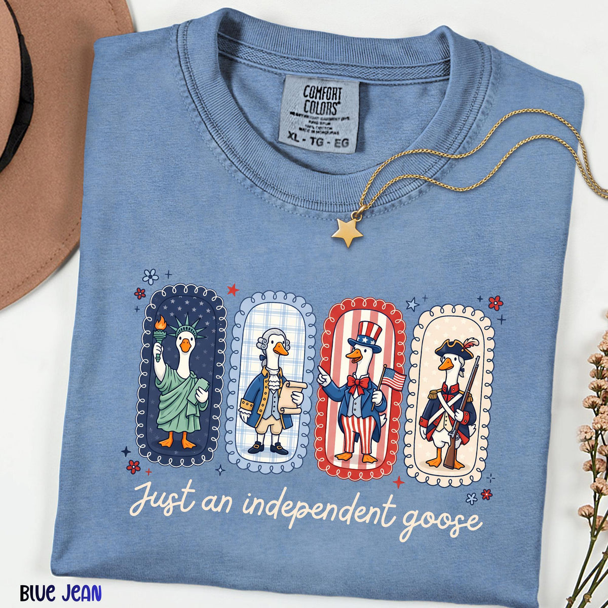 Comfort Colors® Independent Goose Shirt, Funny USA Patriotic Tee, American Bird Graphic Shirt, Fourth of July Tee, Independence Day Gift