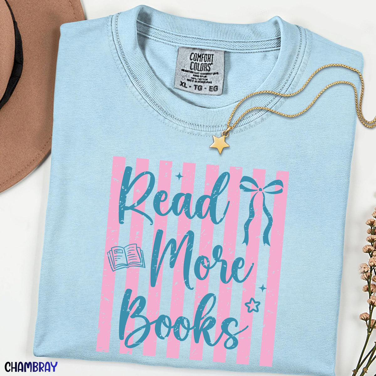 Read More Books Comfort Colors® Shirt, Book Lover Tee, Trendy Bookworm T-Shirt, Reader Gift, Book Club Shirt, Literary Graphic Tee