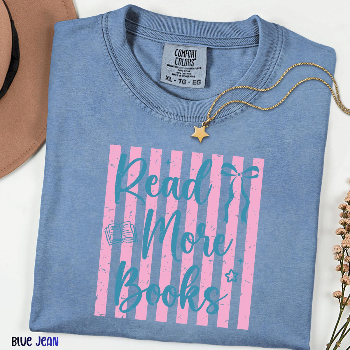 Read More Books Comfort Colors® Shirt, Book Lover Tee, Trendy Bookworm T-Shirt, Reader Gift, Book Club Shirt, Literary Graphic Tee