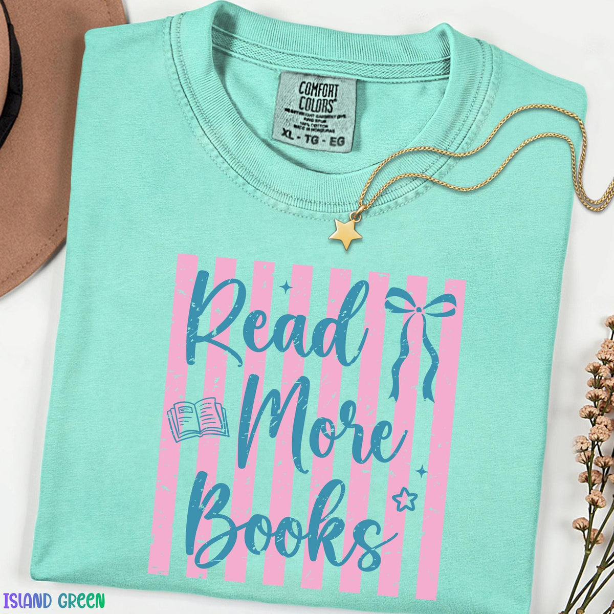 Read More Books Comfort Colors® Shirt, Book Lover Tee, Trendy Bookworm T-Shirt, Reader Gift, Book Club Shirt, Literary Graphic Tee