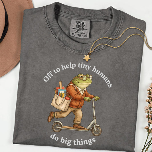 Funny Back To School Comfort Colors® Shirt, Helping Tiny Humans Do Big Things T Shirt Inspirational Teacher Gift Preschool Elementary Tee
