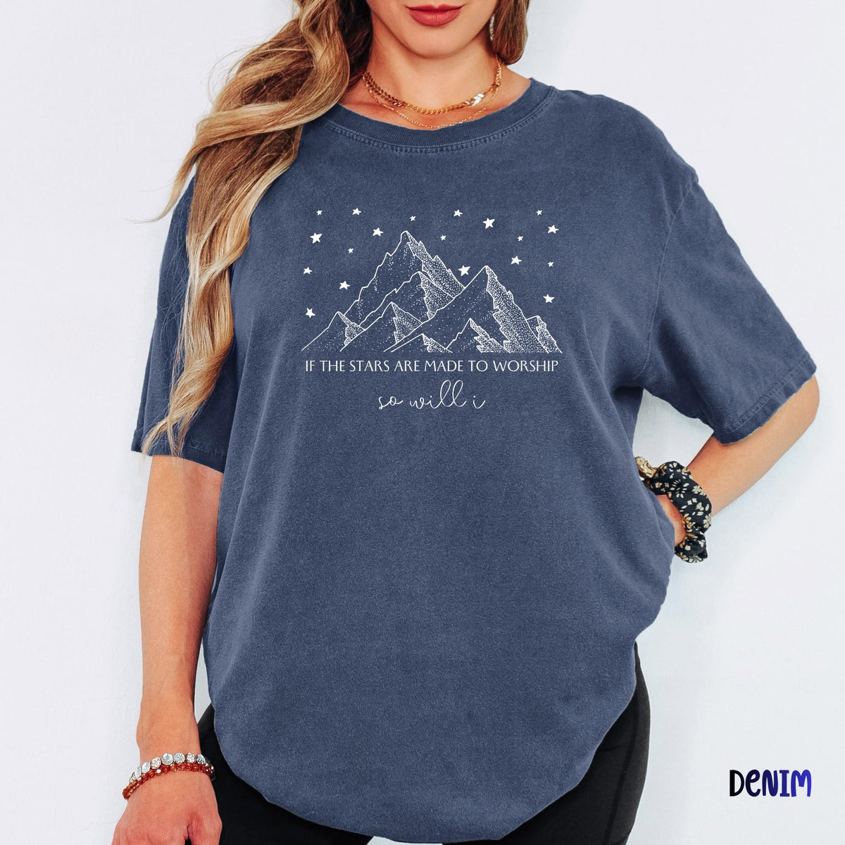 Comfort Colors® If the Stars Were Made to Worship Shirt, Christian Worship Tee, Faith Graphic Shirt, Bible Verse Tee, Jesus Gift