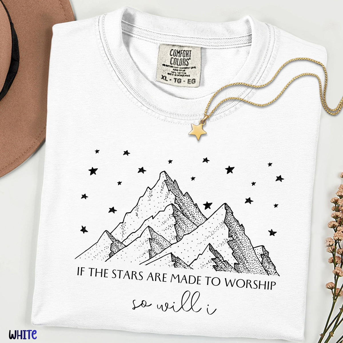 Comfort Colors® If the Stars Were Made to Worship Shirt, Christian Worship Tee, Faith Graphic Shirt, Bible Verse Tee, Jesus Gift