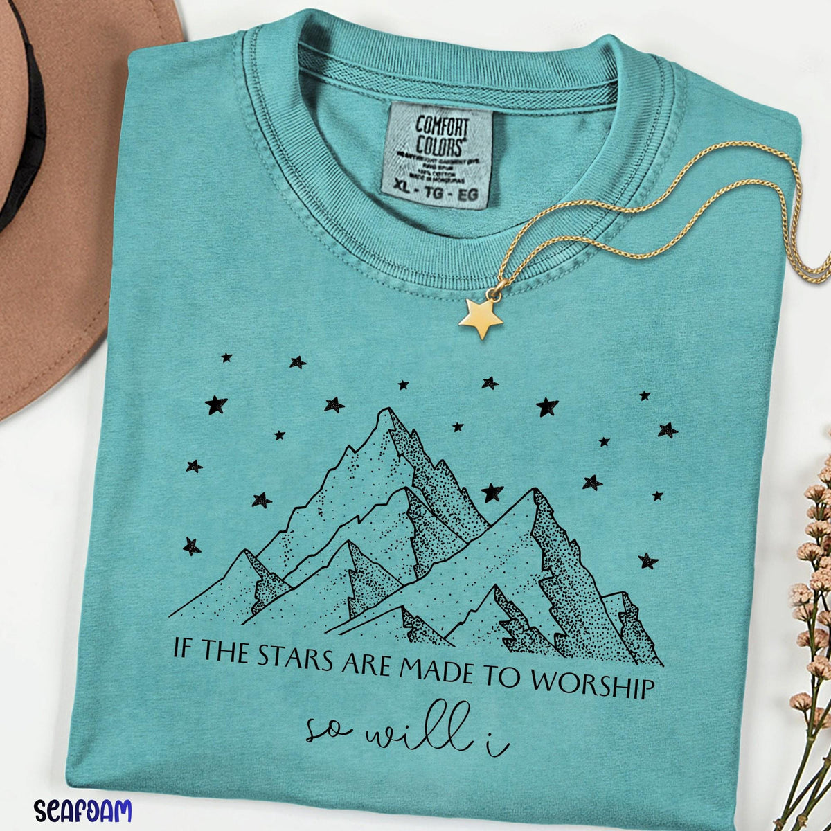 Comfort Colors® If the Stars Were Made to Worship Shirt, Christian Worship Tee, Faith Graphic Shirt, Bible Verse Tee, Jesus Gift