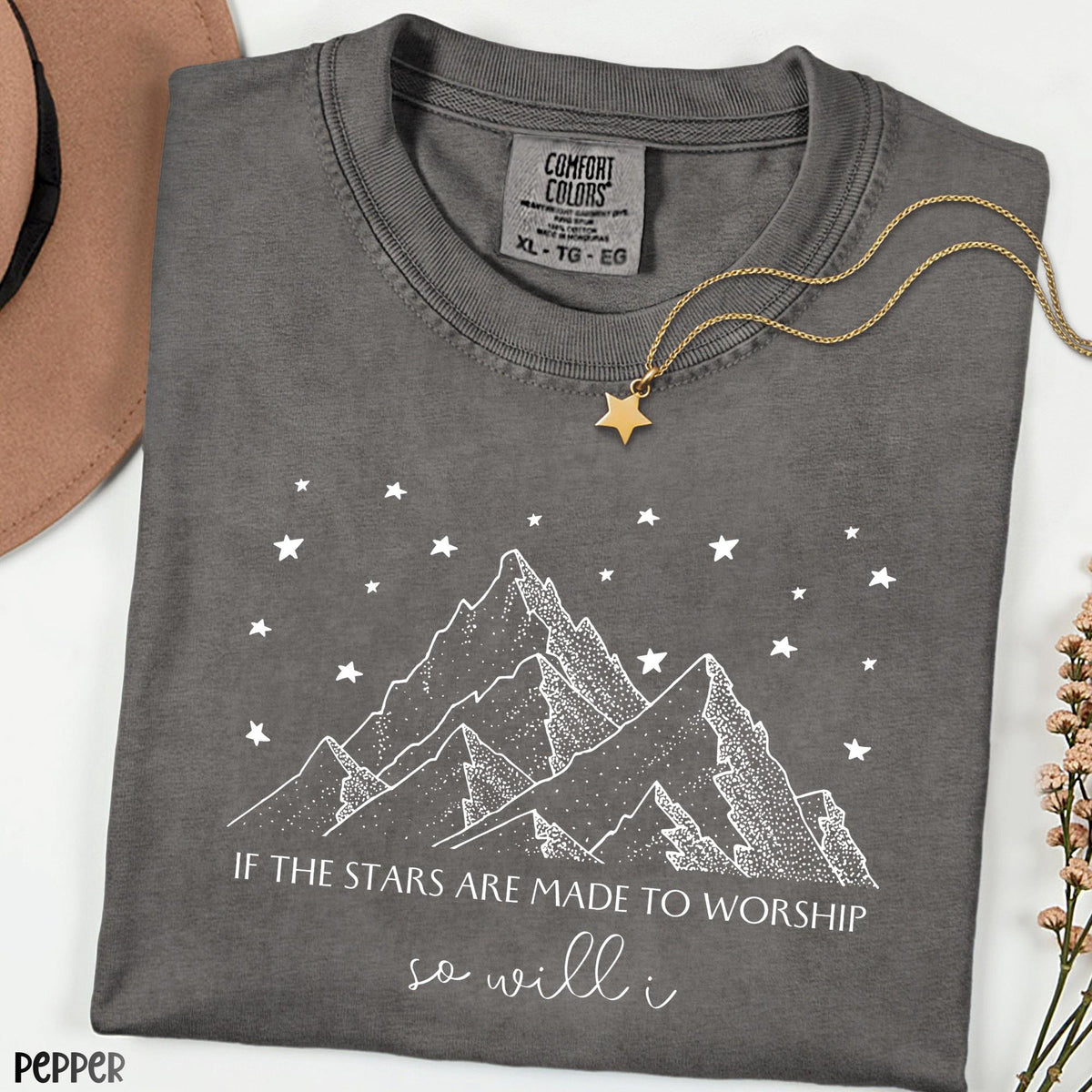 Comfort Colors® If the Stars Were Made to Worship Shirt, Christian Worship Tee, Faith Graphic Shirt, Bible Verse Tee, Jesus Gift